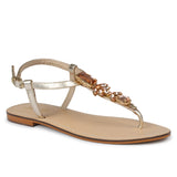 Saint Alena Rose Gold Stone Embellished Flats - SaintG