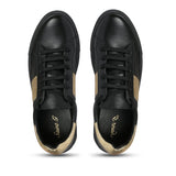 Saint Elen Black and Gold Leather Sneakers