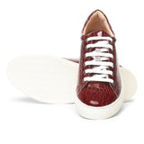 Saint Blaise Red Snake Print Vegan Leather Lace up Shoes