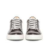 Saint Maeve Dark Brown Snake Print Vegan Leather Sneakers