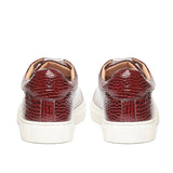 Saint Blaise Red Snake Print Vegan Leather Lace up Shoes