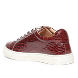 Saint Blaise Red Snake Print Vegan Leather Lace up Shoes