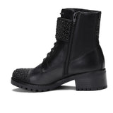 Saint Binita Black Studded Buckle Strap With Lace Up Boots