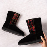 Saint Sienna Red Italian Fabric Snug Boots