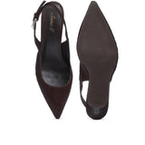 Saint Ginevra Brown Pony Hair On Leather Handcrafted Kitten Heels