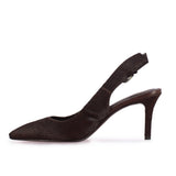 Saint Ginevra Brown Pony Hair On Leather Handcrafted Kitten Heels