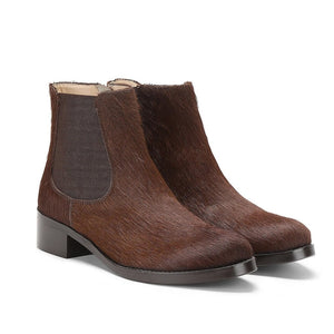 Saint Jacobella Brown Pony Hair Leather Ankle Boots