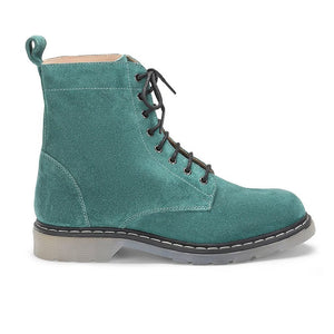 Saint Delfina Green Suede Leather Ankle Boots