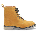 Saint Delfina Yellow Suede Leather Ankle Boots