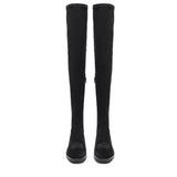 Saint Eirini Black Stretch Fabric Above The Knee Boots