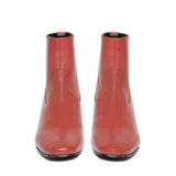 Saint Deborah Red Leather Ankle Boots