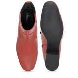 Saint Deborah Red Leather Ankle Boots