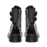 Saint Marcia Black Studded With Lace Up Boots