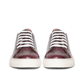 Saint Flavia Burgundy Snake Print Leather Sneakers