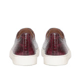 Saint Flavia Burgundy Snake Print Leather Sneakers