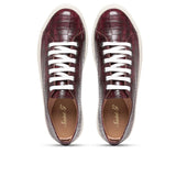 Saint Flavia Burgundy Snake Print Leather Sneakers