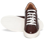 Saint Edith Brown Snake Embossed Vegan Leather Sneakers