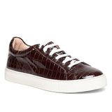 Saint Edith Brown Croco Print Leather Sneakers