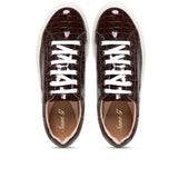 Saint Edith Brown Snake Embossed Vegan Leather Sneakers