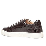 Saint Maeve Dark Brown Snake Print Vegan Leather Sneakers