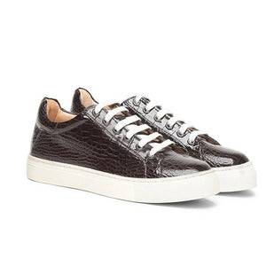 Saint Maeve Dark Brown Snake Print Vegan Leather Sneakers