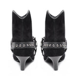 Saint Celine Black Suede Kitten Heel Ankle Boots