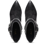 Saint Celine Black Suede Kitten Heel Ankle Boots