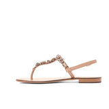 Saint Zaneta Multi Stones Embellished Leather Flats - SaintG