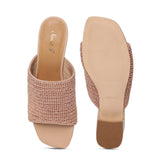 Saint Giulia Beige Woven Block Heel mules - SaintG