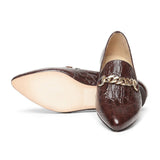 Saint Pusinna Tan Color Navy Leather Shoes