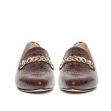 Saint Pusinna Tan Color Navy Leather Shoes