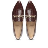 Saint Pusinna Tan Color Navy Leather Shoes