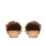 Saint Delphina Beige Color Woven Leather Mules