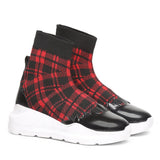 Saint Gratia Red Fab Black Patent Leather Ankle Boot