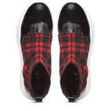 Saint Gratia Red Fab Black Patent Leather Ankle Boot