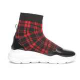 Saint Gratia Red Fab Black Patent Leather Ankle Boot