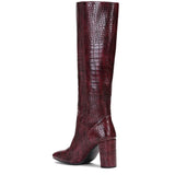 Saint Emily Burgundy Vegan Leather Knee High Boots
