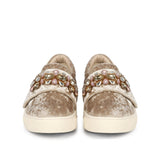 Saint Kacey Beige Velvet Sneaker
