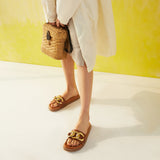 Saint Kiera Cuoio Chain-Link Trim Slides