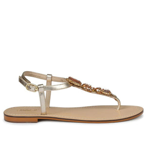 Saint Alena Rose Gold Stone Embellished Flats