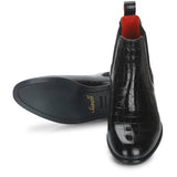 Saint Eadred Black Croco Patent Shiny Leather Chelsea boot