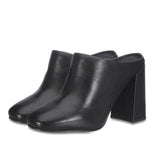 Saint Augustus Black Leather Mules