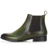 Saint Agostino Two Color Toned Olive Leather Chelsea Boot