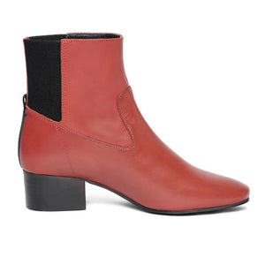 Saint Deborah Red Leather Ankle Boots