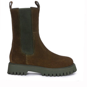 Saint Paolina Bosco Green Suede Leather Boots