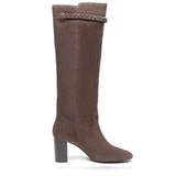 Saint Zinon Brown Suede Leather knee High boots