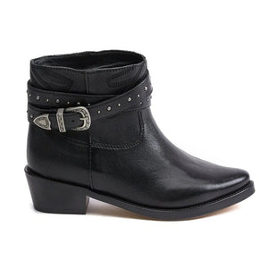 Saint Adrienne Embellished Strap Leather Ankle Boot