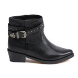Saint Adrienne Embellished Strap Leather Ankle Boot