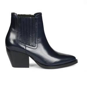Saint Helena Blue Leather Ankle Boots