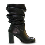 Saint Claretta Black Leather Knee High Heeled Boots